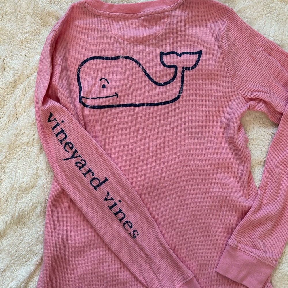 Vineyard Vines Women’s Long Sleeve Thermal Tee in Pink - Picture 7 of 9